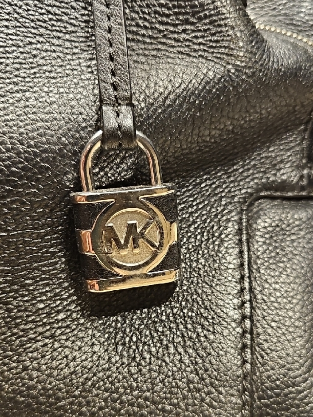 Michael Kors Black Leather Double-Handle Shoulder Bag - Picture 3 of 15